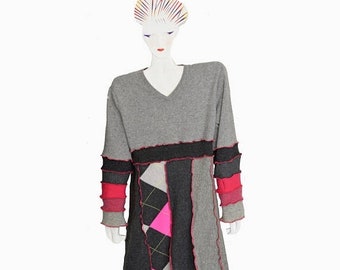 Summer Cashmere Dress Recycled Sweater Medium Tunic Winter/Fall Eco Friendly