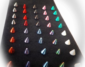 Labret Lip Stud Rings Monroe Piercing Body Jewelry - 16G Silver Shaft Colourful Spike