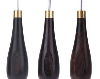 Handmade Craft DIY Leather Craft Sandalwood Rhombus Leather Reaming Awl Tool S-L