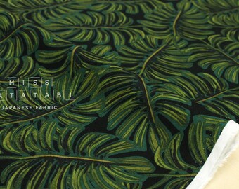 Cotton + Steel Menagerie - monstera - midnight - 50cm