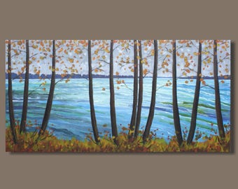 Fall Collection 2017-landscape painting, ocean painting, panoramic painting, impressionist painting, trees, cottage art, autumn, fall colors