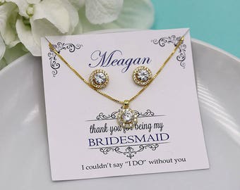 Bridesmaid Jewelry Gold, Bridesmaid Jewelry Set 4 5 6 7 8, Bridesmaid Jewelry Gift, Bridesmaids Jewelry, Karina Gold Bridesmaids Set