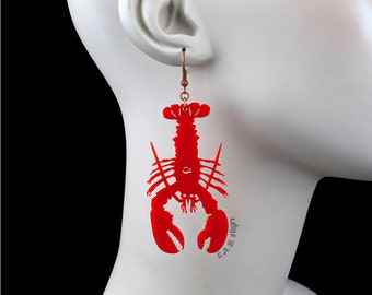 Lobster Earrings - Laser Cut Acrylic (C.A.B. Fayre Original Design)