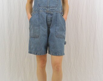 Vintage Harley-Davidson Denim Shortalls, Size Medium- Large, 90's, Grunge, Motorcycle, Biker, Tumblr Clothing, Overall Shorts