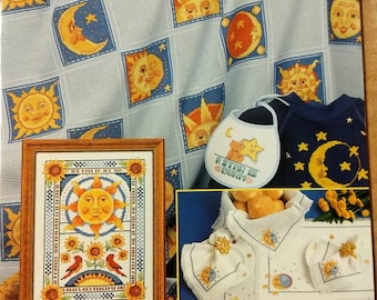Vintage celestial cross stitch pattern