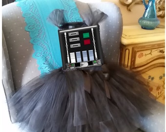 Birthday Darth Vader Star Wars Costume Girl Tutu Dress Outfit Halloween