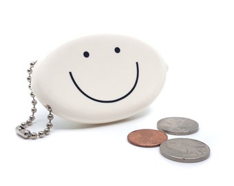 Coin Pouch - Smiley Face (White)