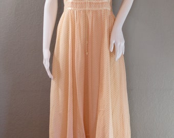70s Gunne Sax Dress/pink, sleeveless, boho, prairie, maxi dress, hippie