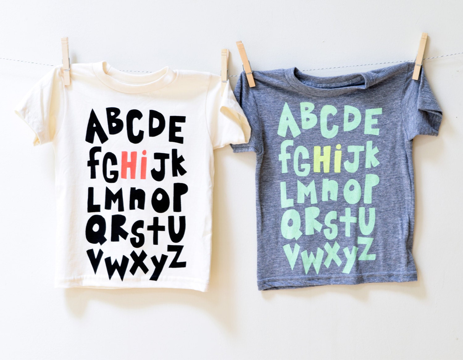 Hi from the Alphabet kids shirt Fun shirt for boys or girls