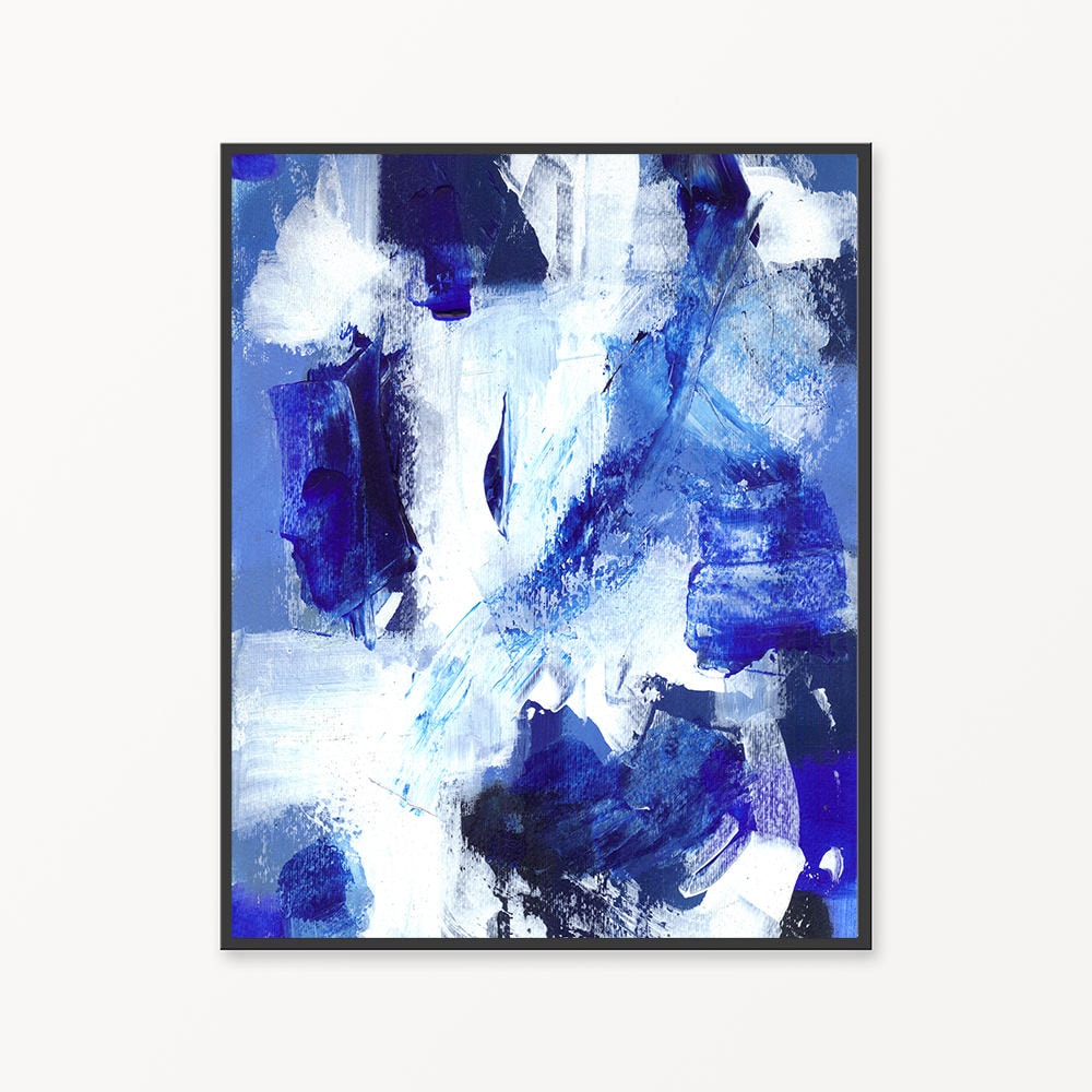 Cobalt blue abstract instant download painting blue printable