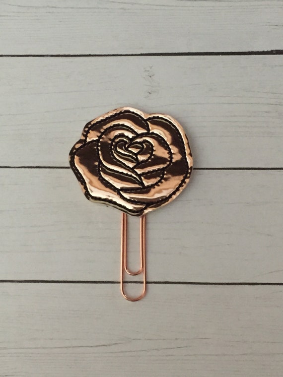 Rose Gold Flower planner Clip/Planner Clip/Bookmark. Flower Planner Clip. Rose Gold Planner Clip. Rose Planner Clip. Floral Planner Clip