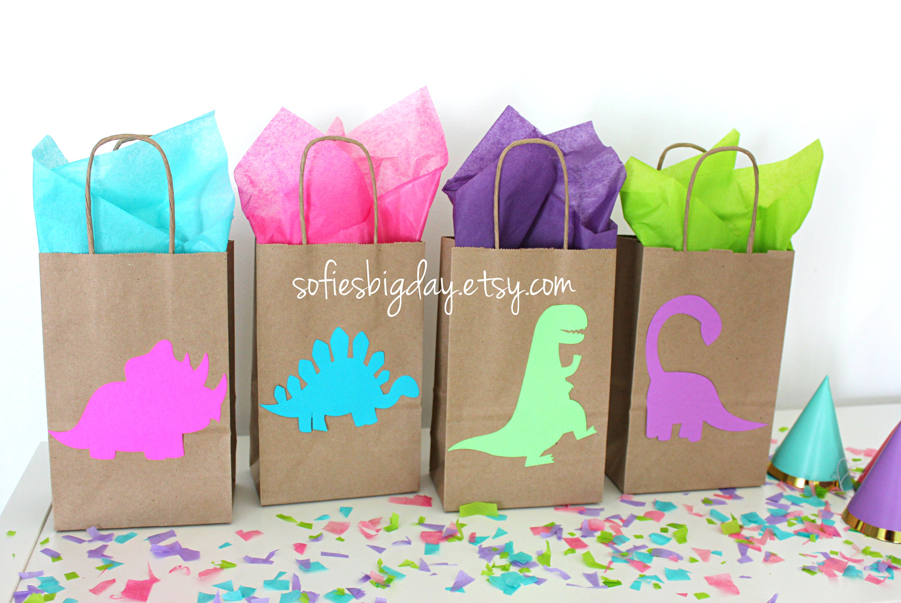 Dinosaur Party Favor Bags Girl Dinosaur Party dinosaur