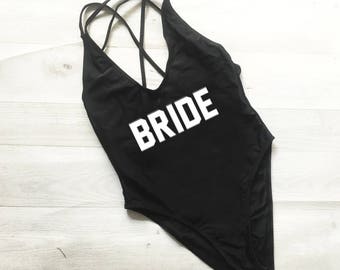 Bride Bathing Suit. Bride Swim. Bachelorette Bathing Suit. Honeymoon Swim. One Piece Swimsuit. Bridesmaid Swimsuit. High Waist Cut Swimsuit.