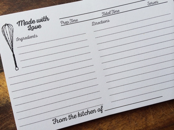 recipe card notebook