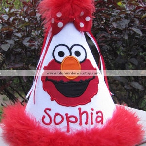 Custom ELMO Birthday Hat for girls and boys.