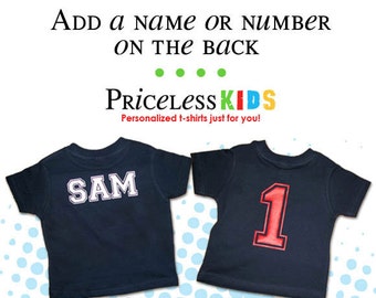 Add a number or the name on the back of the t-shirt