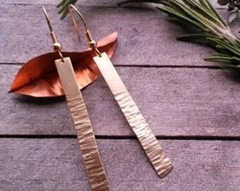 Hammered brass earrings
