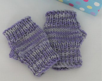 Babies Hand Knitted Fingerless Gloves - Merino Wool Mittens - Wristwarmers - Winter Gloves