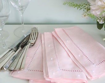 Pink Linen Napkins - set of 4