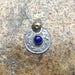 Vintage Kuchi Coin Pendant with Blue Glass from Afghanistan - 28 mm - 1 1/8 Inch