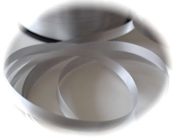 10 meters of 7 mm wide silver gray plain BOLDUC Ribbon