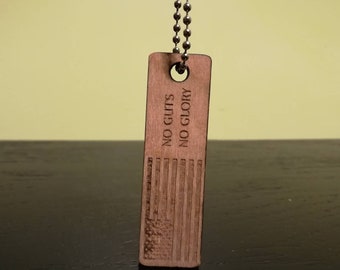No Guts No Glory Wooden Keychain (Free Shipping)