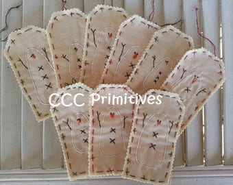 Primitive Snowman Holiday Tags - Christmas Gift Tag - Christmas Hang Tag - Primitive Gift Tags - Handmade Gift Tags - Christmas Ornament