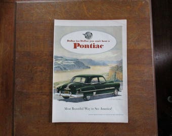 1951 Original Vintage Pontiac car ad