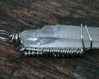Wire Wrapped Quartz Crystal Pendant