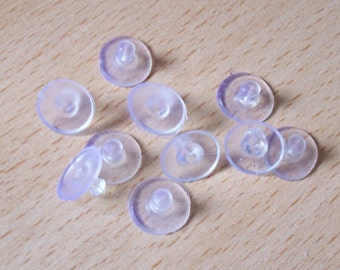 20 clear rubber butterfly earring backs stoppers 6mm x 11mm