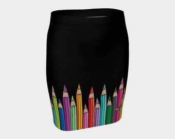 Fitted Skirt - Coloured Pencils