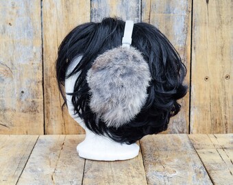 ear muffs ear warmers earmuffs earwarmers rabbit fur ear muffs gray ear muffs vintage ear muffs vintage ear warmers real fur accessories