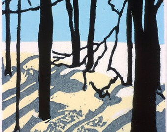 Shadows 3" x 4" woodblock