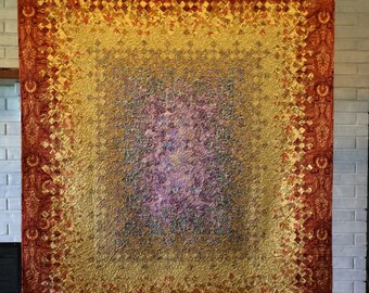 Quilted throw or Bed Runner Patchwork