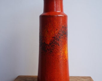 West German Vase Orange Red Sienna 205-32