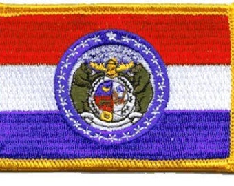 The MISSOURI PATCH, Superior Quality Iron-On / Saw-On Embroidered Patch - 3.5" x 2.25" - Made in the USA