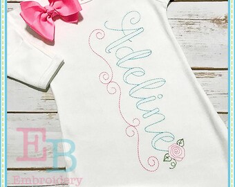 Vintage Ballerina Alphabet - This design is to be used on an embroidery machine. Instant Download