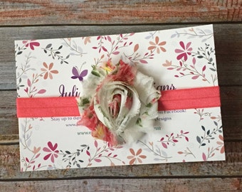 Floral Headband, Coral Headband, Coral Baby Headband, Baby Headband, Baby Girl Headband, Infant Headband, Newborn Headband, Baby Hair Bow