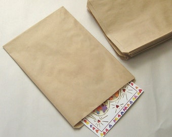 100 6 1/4 x 9 High Quality Kraft Bags Flat Merchandise 6x9 inches - Printable and Recyclable Wedding Candy Buffet Bags