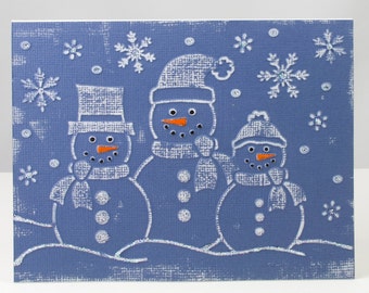 Snowmen and Snowflakes Christmas Card