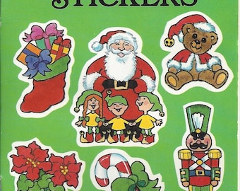 Vintage Nina Barbaresi Merry Christmas Stickers Dover Publications Book, 1992