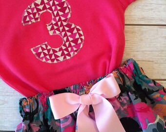Dinosaur Birthday Third Birthday Outfit, Dinosaur Outfit for Little Girls, Third Birthday Dress Dinosaurs Girls, Applique Clothing Girls