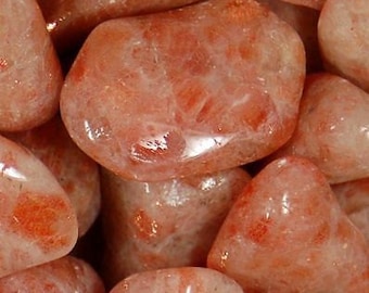 THREE (3) SUNSTONE TUMBLED Stones Medium/Large Natural Tumble Stones