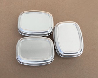 50ml Metal Tins, Blank Container In Silver Colour, Small Organizer, Set Of 50 Metal Tins