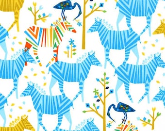 Michael Miller Origami Oasis Show Your Colors Blue fabric - 1 yard