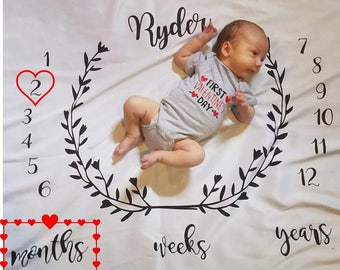 Baby Milestone Blanket, Monthly Milestones, Baby Milestones, Milestone Blanket, Baby Photo Prop, New Baby Gift, Baby Shower Gift, Baby Gift