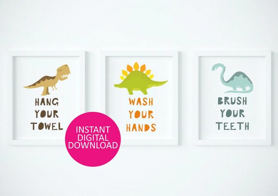 dinousaur bathroom rules, kids bathroom sign, dinosaur bathroom decor, boys bathroom prints, bathroom rules art for boys, dinousaur prints