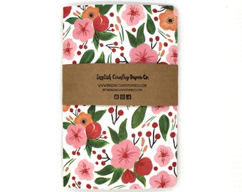 Bullet Journal Notebook | Travel Journal | Dotted Grid Journal | Custom Notebook | Floral Notebook | Gift for Writer | Coworker Gift