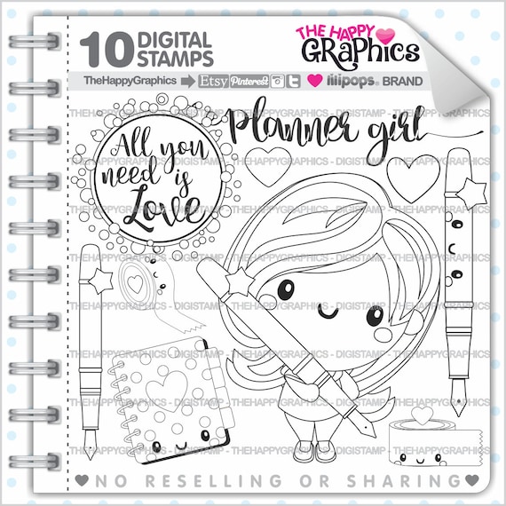Planner Girl Stamps 80OFF Commercial Use Digi Stamp