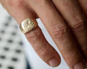 Custom Pinky Signet Ring | Custom Made Pinky Signet Ring | Personalized Pinky Signet Ring Made To Order | Silver | Gold | Free Shipping